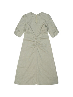 Hemp Fortex Hemp & Recycled Polyester Shirred Dress Hemp Fortex